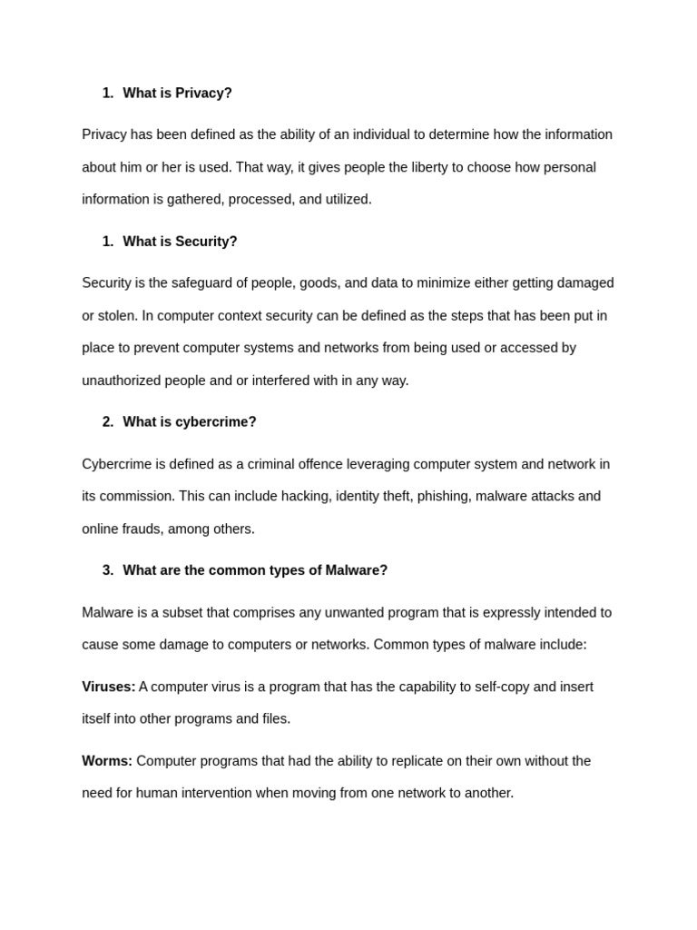 Privacy, Security, and Cybercrime Guide | PDF | Security | Computer ...