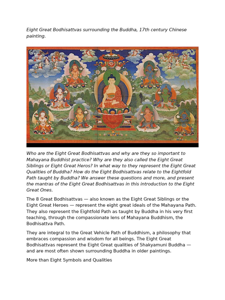 Eight Great Bodhisattvas in Buddhism | PDF | Bodhisattva | Vajrayana