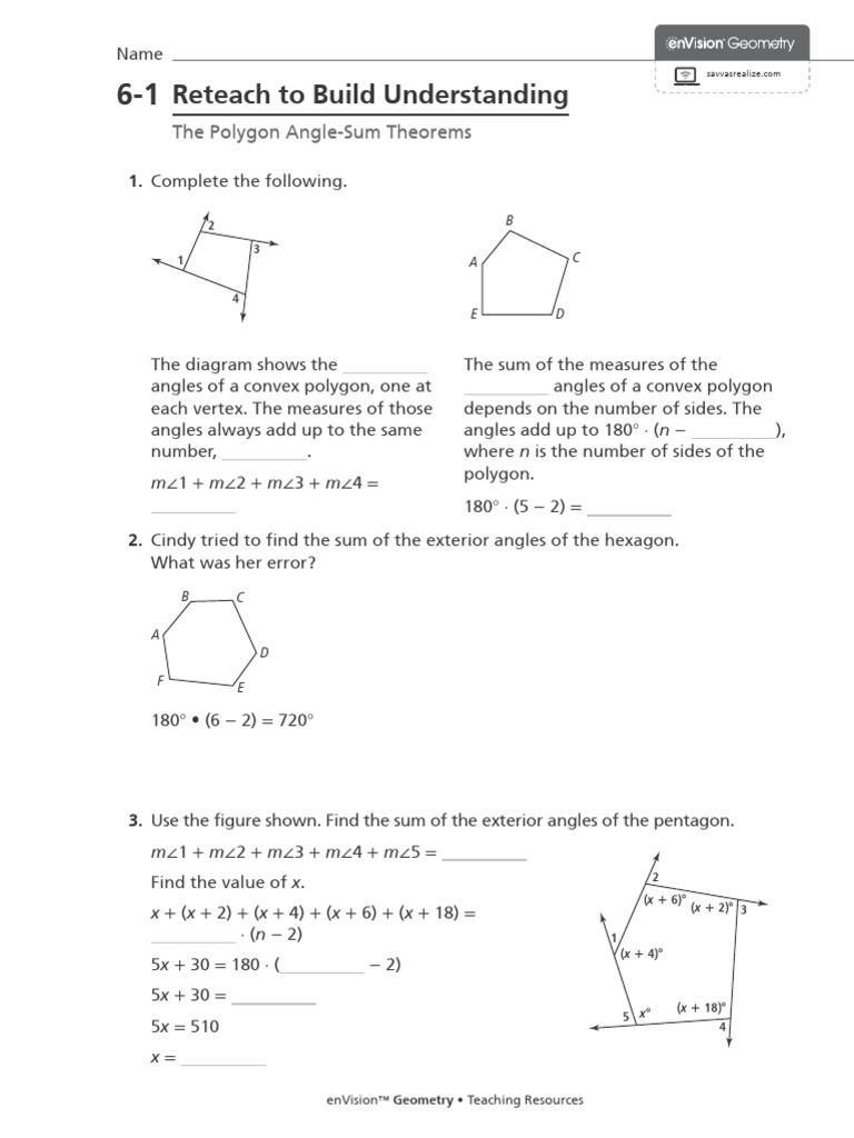 6-1 Reteach To Build Understanding (PDF) Gasn8 | PDF