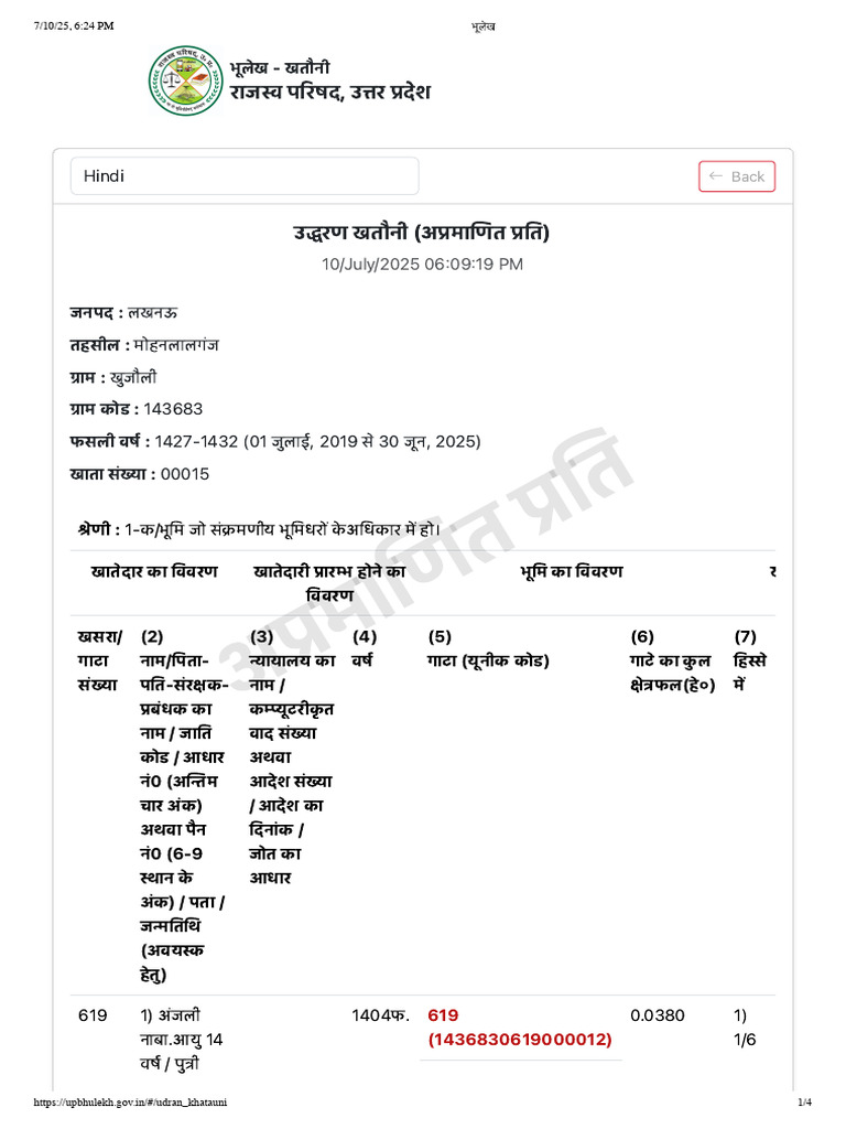 भूलेख | PDF