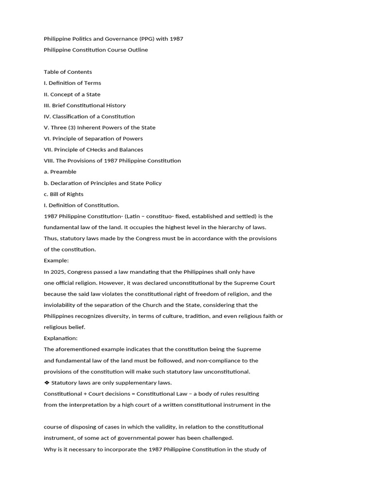 Overview of the 1987 Philippine Constitution | PDF | Territorial Waters ...