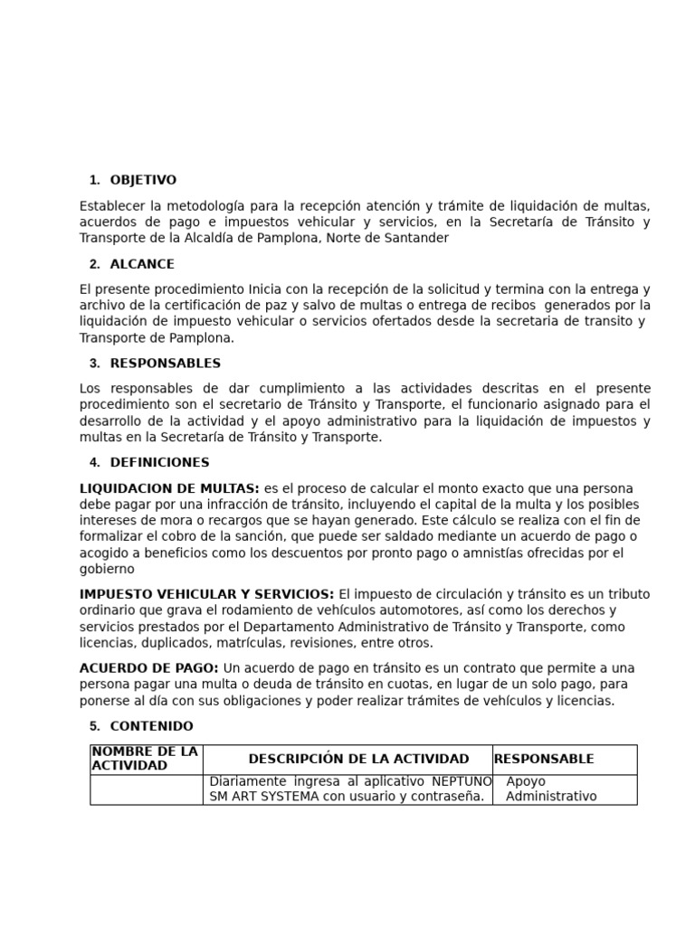 Liquidación de Multas y Servicios Vehiculares | PDF | Multa (pena ...