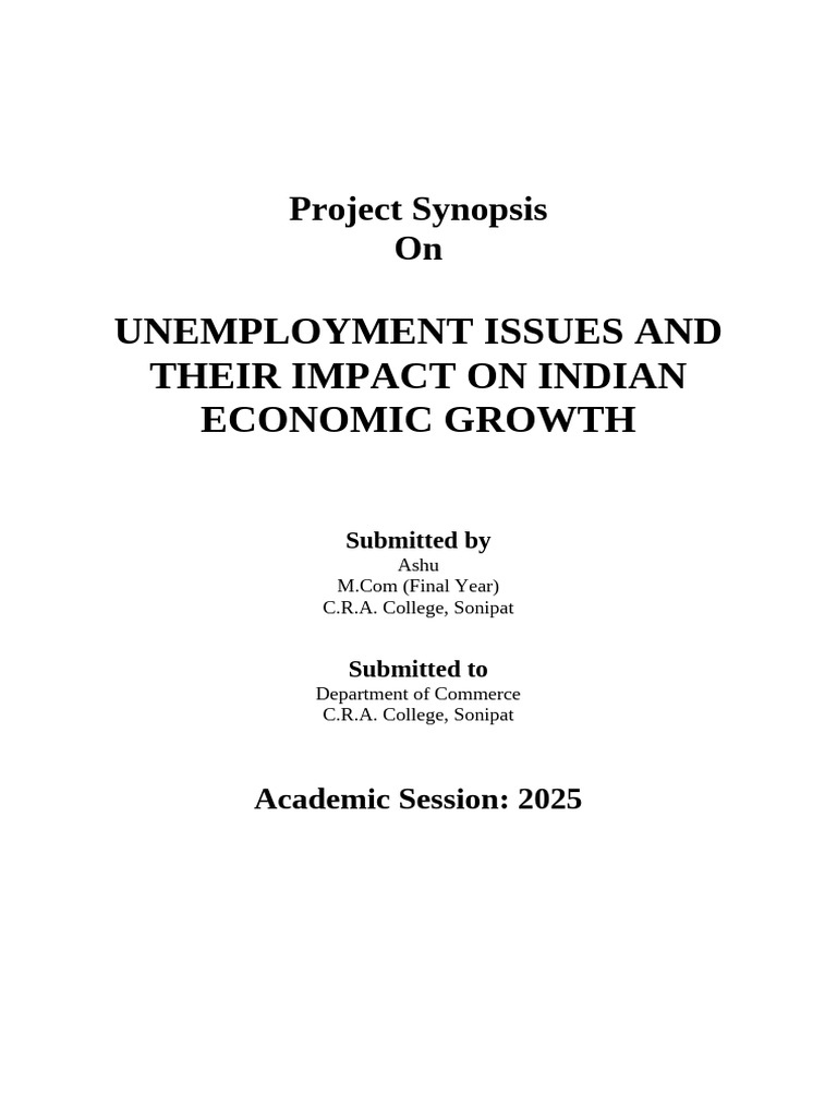Unemployment's Impact on India's Growth | PDF | Unemployment | Economic ...