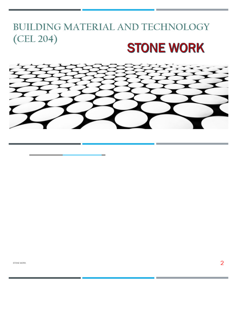 Stone Work Syllabus for Building Materials | PDF | Masonry | Rock (Geology)