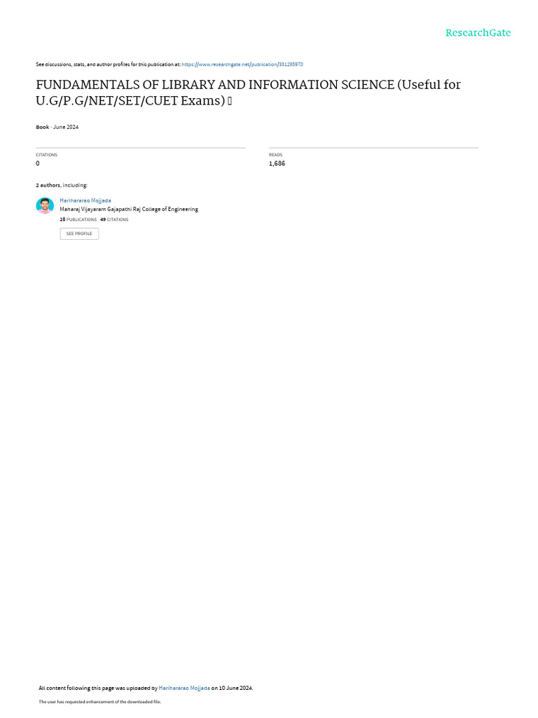Library and Information Science Basics | PDF | Libraries | Information ...