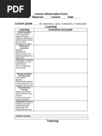Revised STAR OBSERVATION Notes Blank Form | PDF