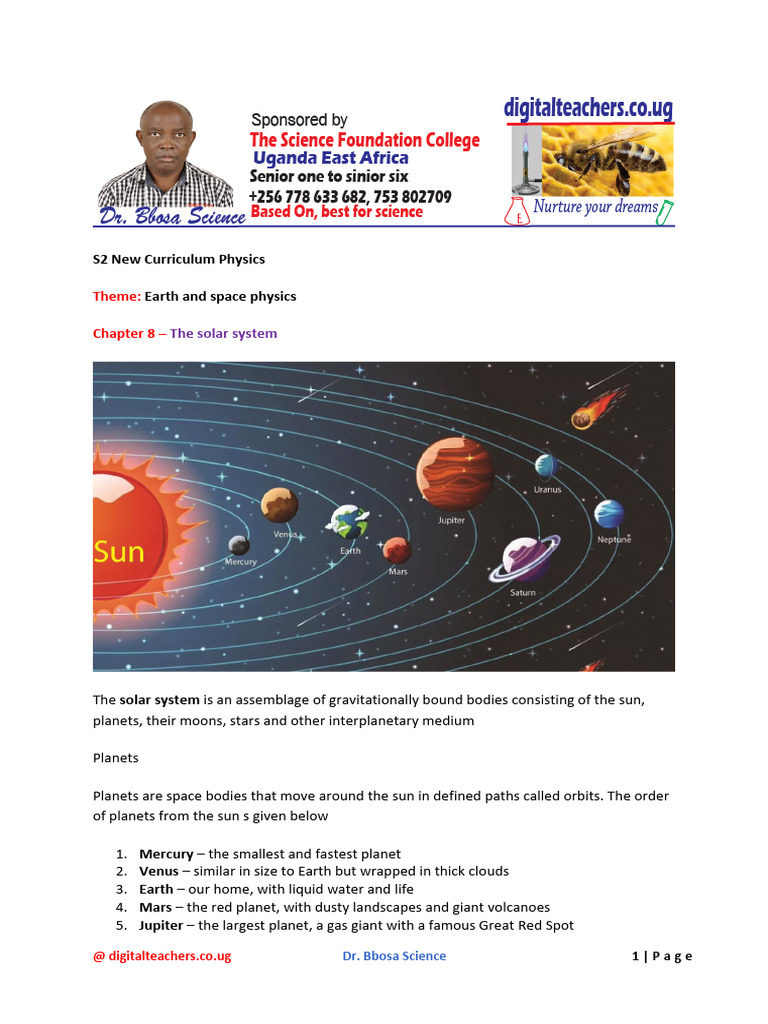 S2 New Curriculum Physics 8 - The Solar System | PDF | Solar Eclipse ...