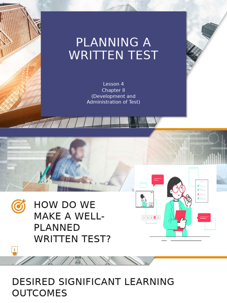 Planning Effective Written Tests | PDF | Educational Assessment ...