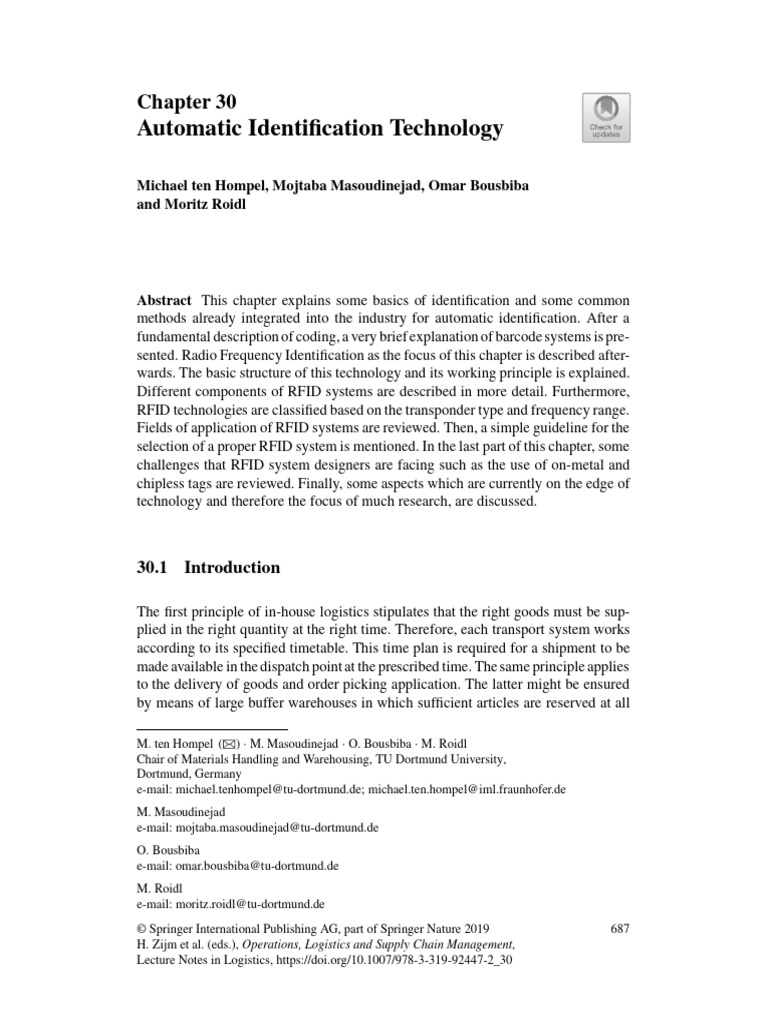 RFID and Automatic Identification Systems | PDF | Radio Frequency ...