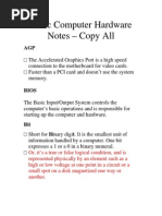 Basic Computer Hardware Notes