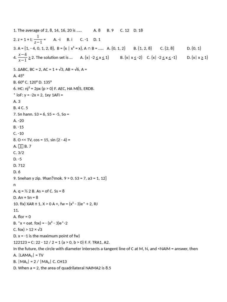 Gaokao 2015 Maths | PDF