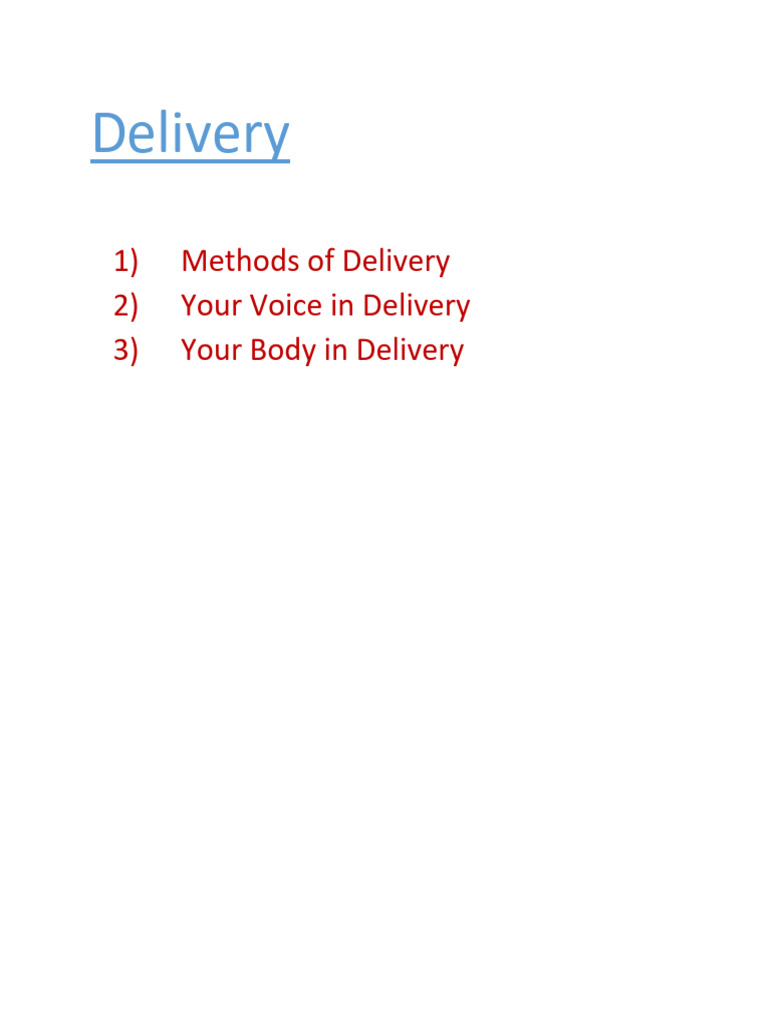 Effective Delivery Techniques | PDF