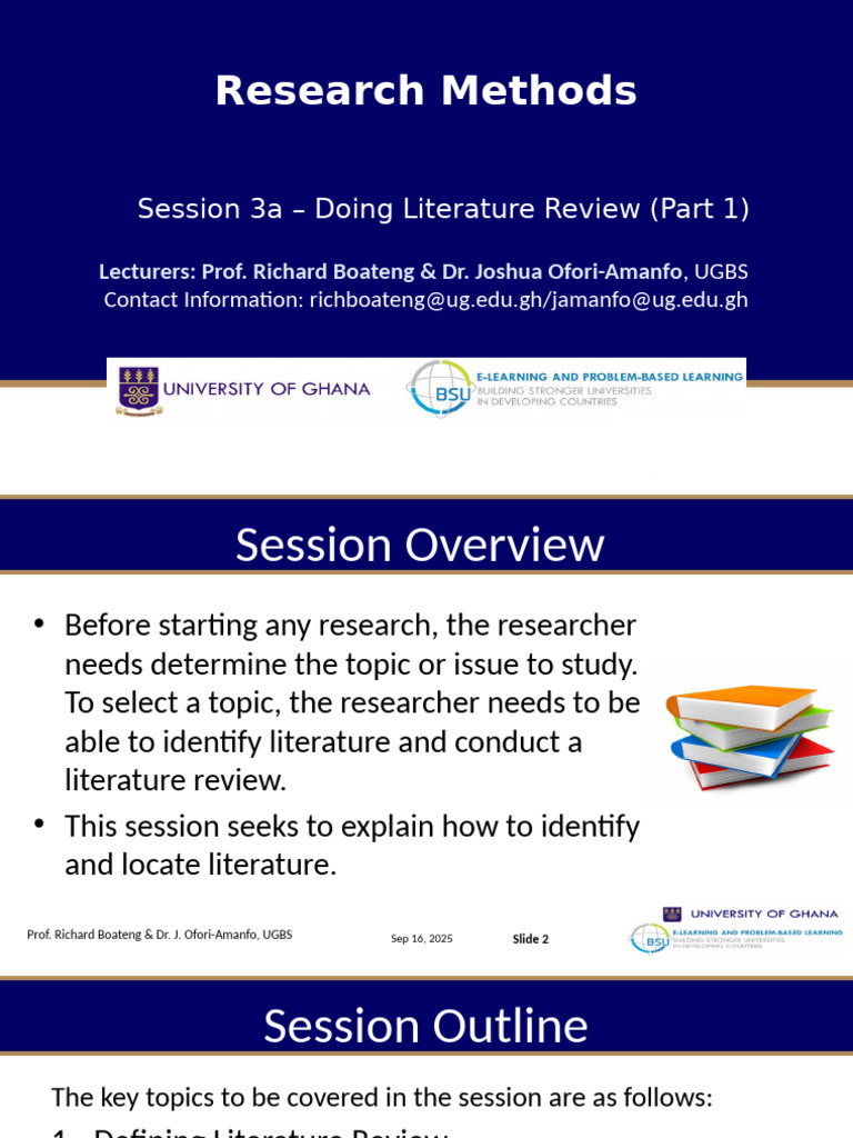 EMBA Res Methods - Sessions 3a 2025 Reviewing Literature | PDF ...