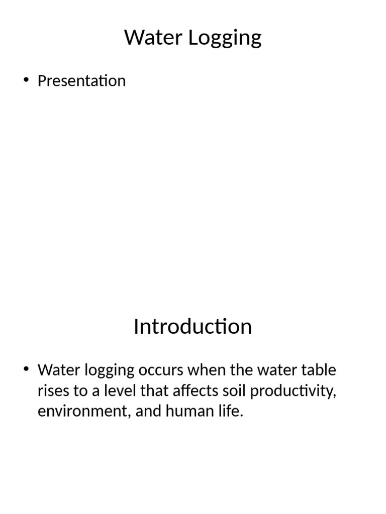 Water Logging Presentation | PDF
