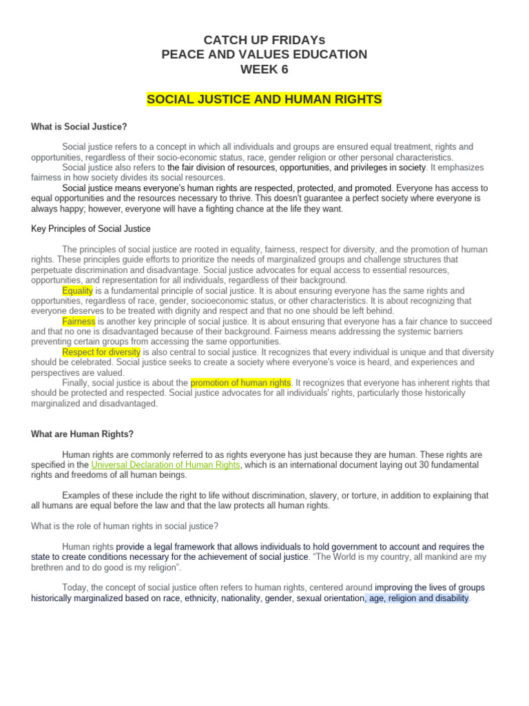 Social Justice and Human Rights | PDF | Social Justice | Social Equality