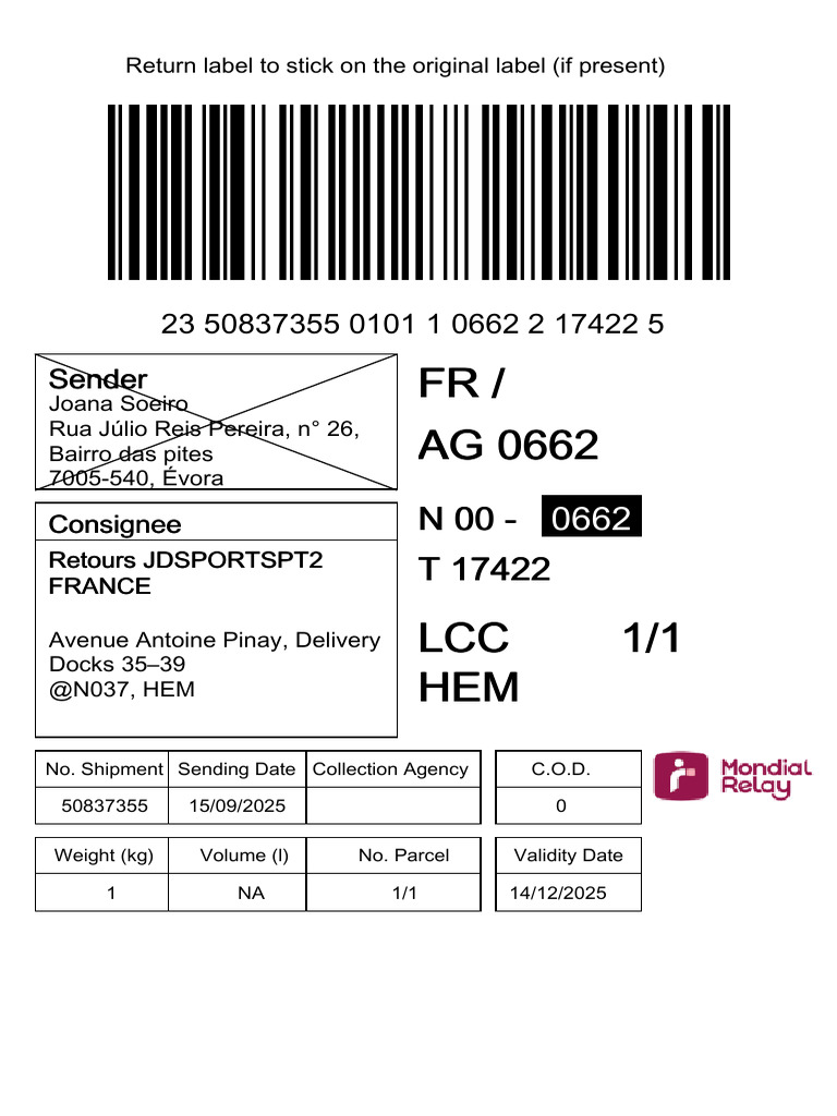 Return Label Instructions for Shipment | PDF