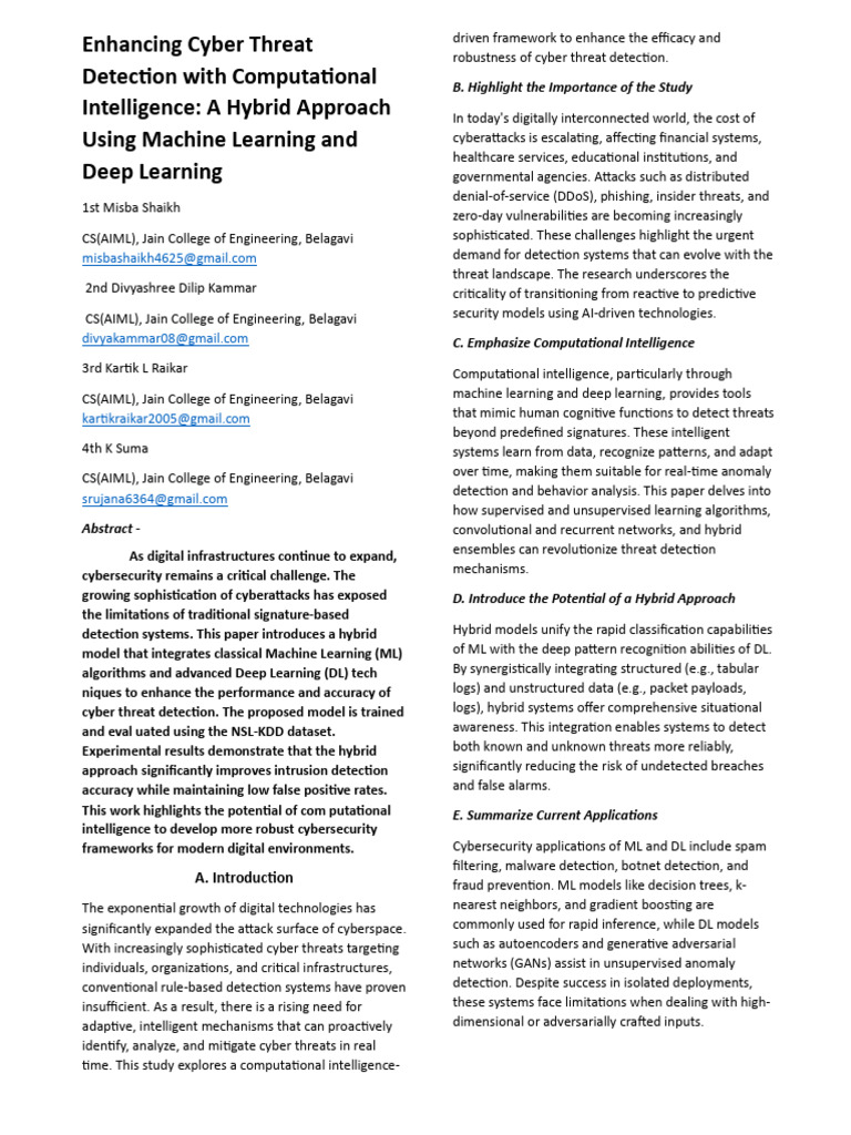 Hybrid Machine Learning for Cybersecurity | PDF | Machine Learning ...