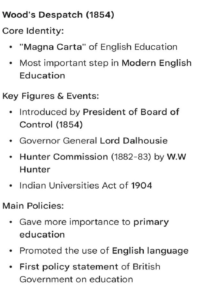 Wood's Despatch: Revolutionizing Education | PDF