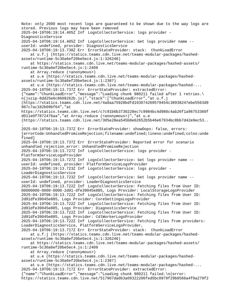 Recent Error Logs and Diagnostics | PDF | Computing | Software
