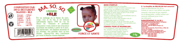 Bouillie Multicéréales Masoso+Blé | PDF | Nourritures