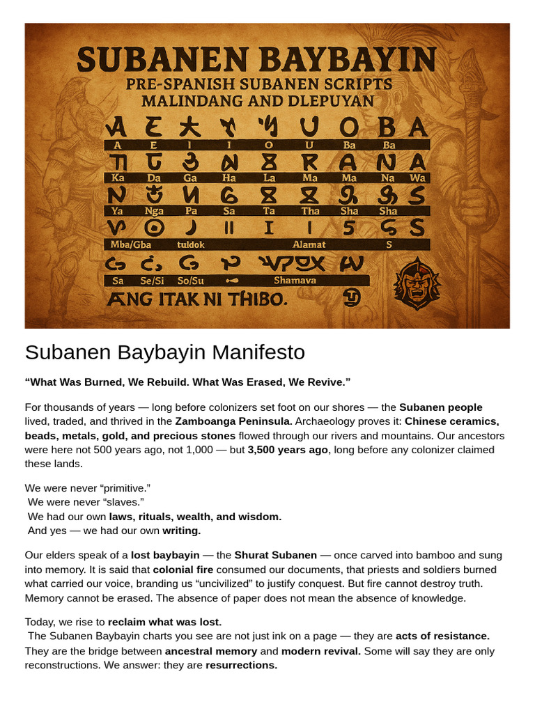 Reviving Subanen Baybayin Heritage | PDF