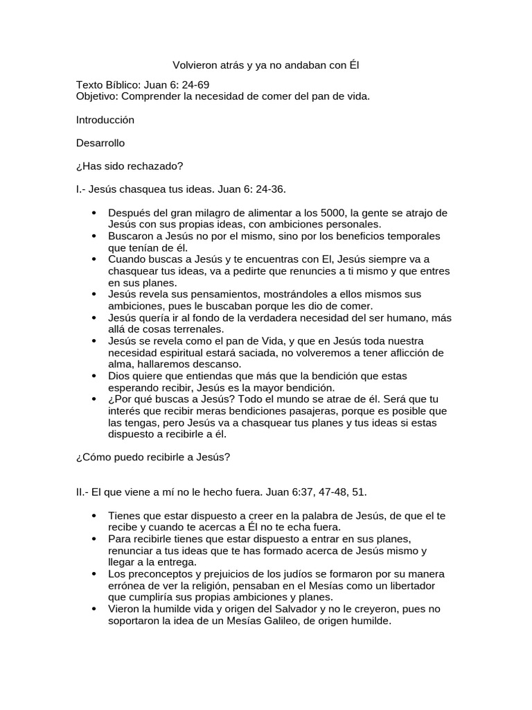 Volvieron Atrás y Ya No Andaban Con Él | PDF | Jesús | Mesías