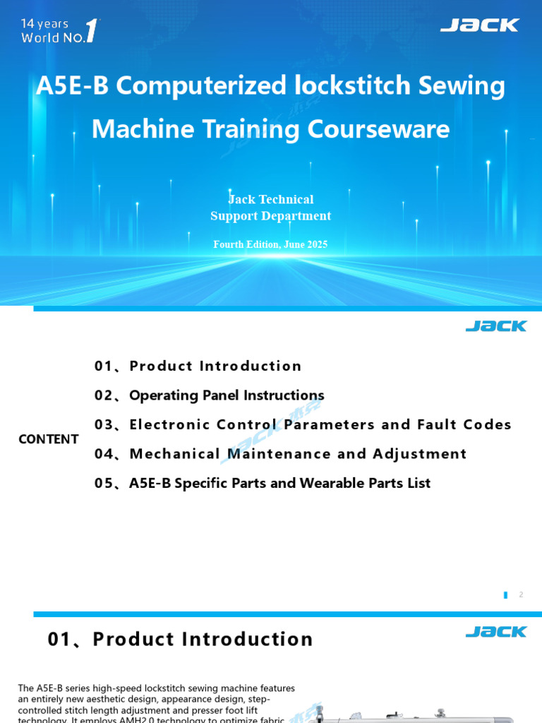 A5E-B Sewing Machine Training Guide | PDF | Sewing Machine