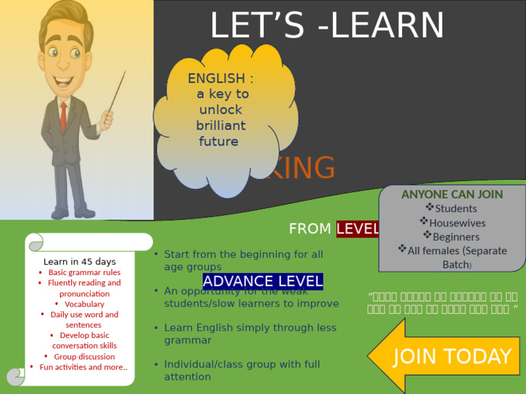 English Speaking: Join Today | PDF