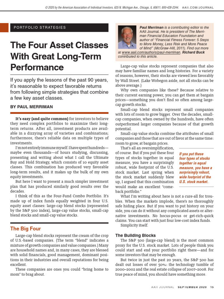 The Four Asset Classes With Great Long Term Performance | PDF | Index ...