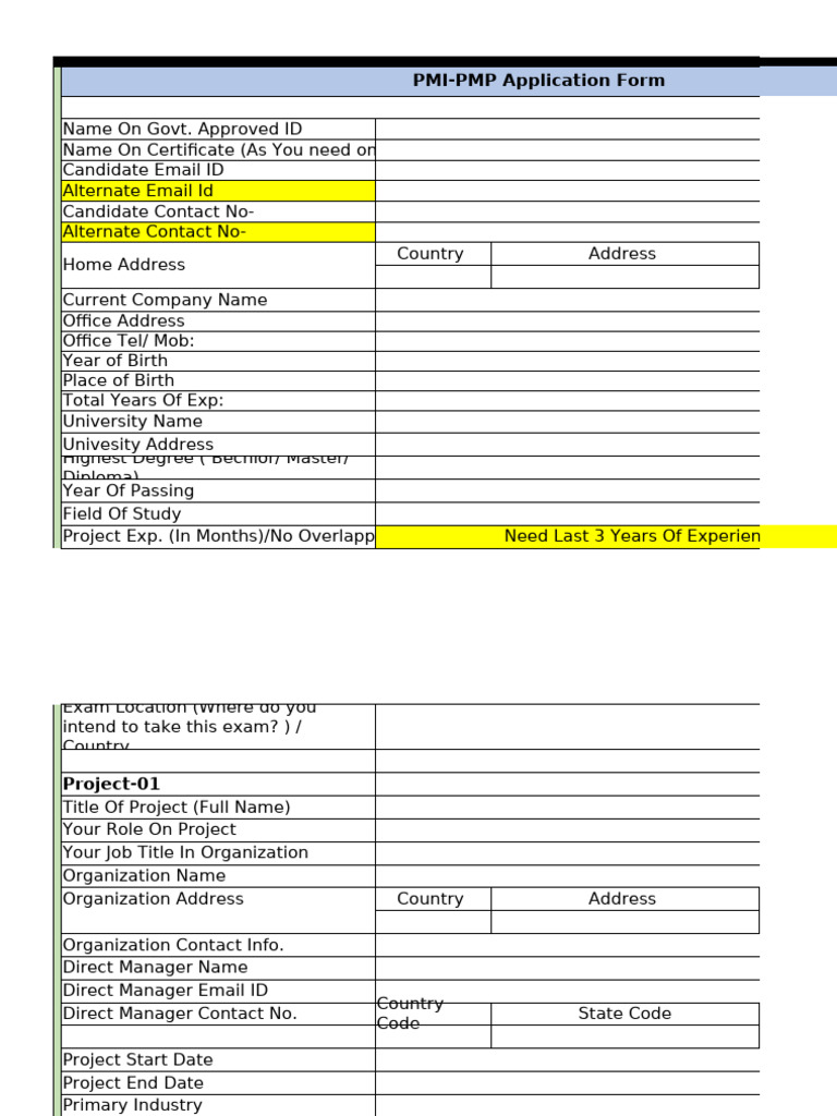 PMP Application Form Overview | PDF | Risk | Agile Software Development