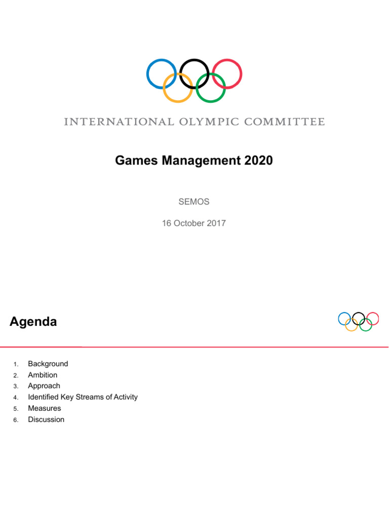 Games Management 2020 Overview and Strategy | PDF