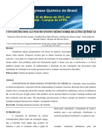 Concepções Dos Alunos Do Ensino Médio Sobre Reações Químicas