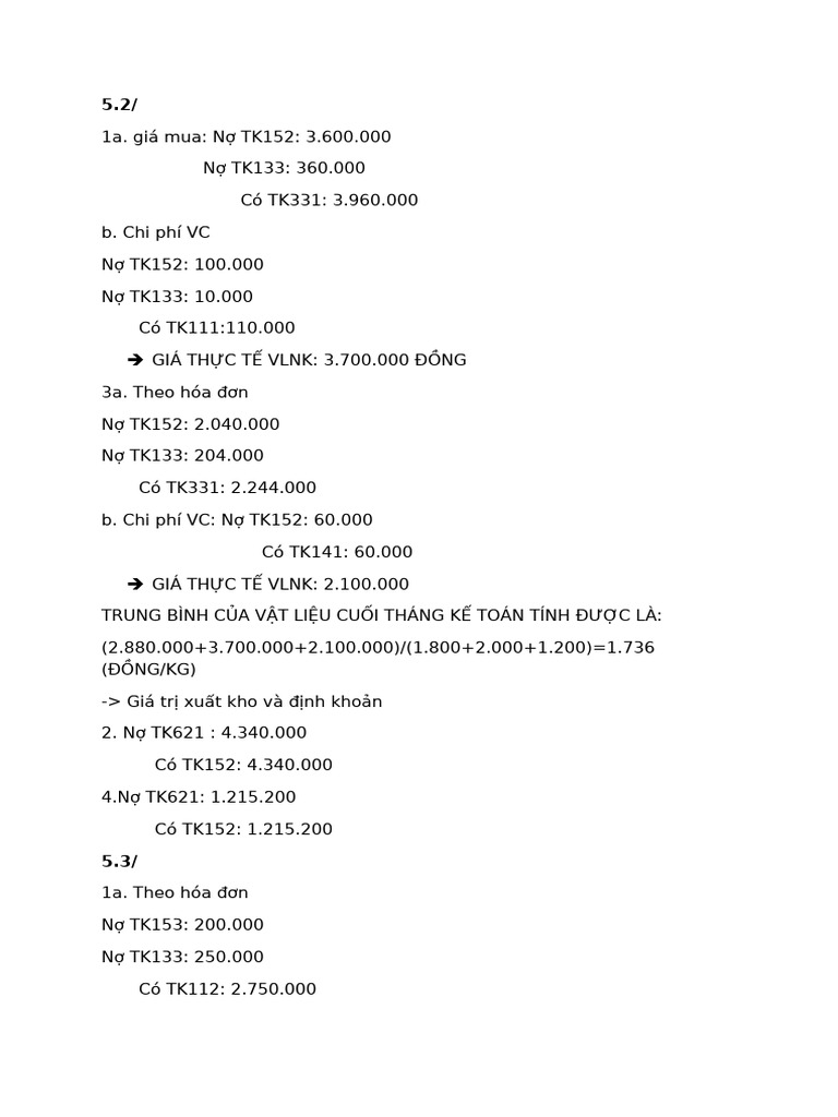 BT - NLKT Chương 5 | PDF