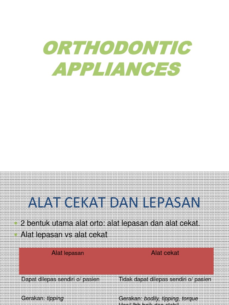 Orthodontic Appliances | PDF