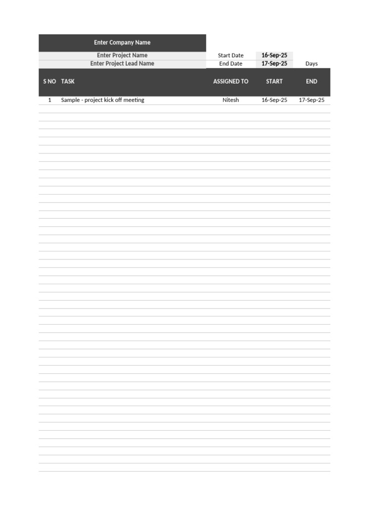 Gantt Chart For Project Management | PDF
