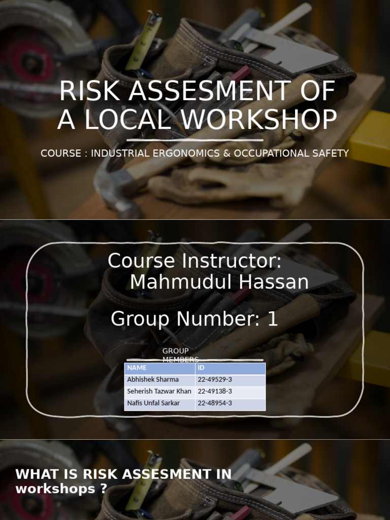 Workshop Risk Assessment Guide | PDF | Hazards | Risk