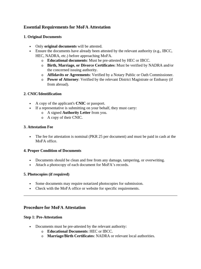 MoFA Attestation Process and Requirements | PDF | Notary Public ...