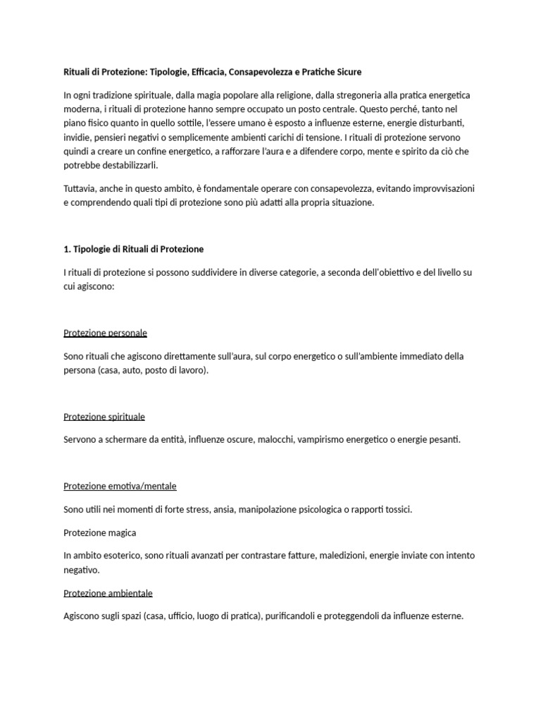 Rituali Protezione | PDF