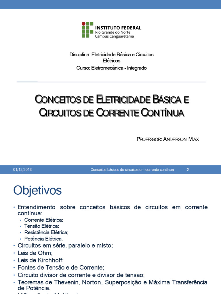 Conceitos de Eletricidade e Circuitos CC | PDF | Magnetismo | Rede elétrica