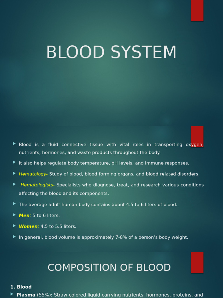 Hemic and Lymphatic System Overview | PDF | Lymphatic System | Blood