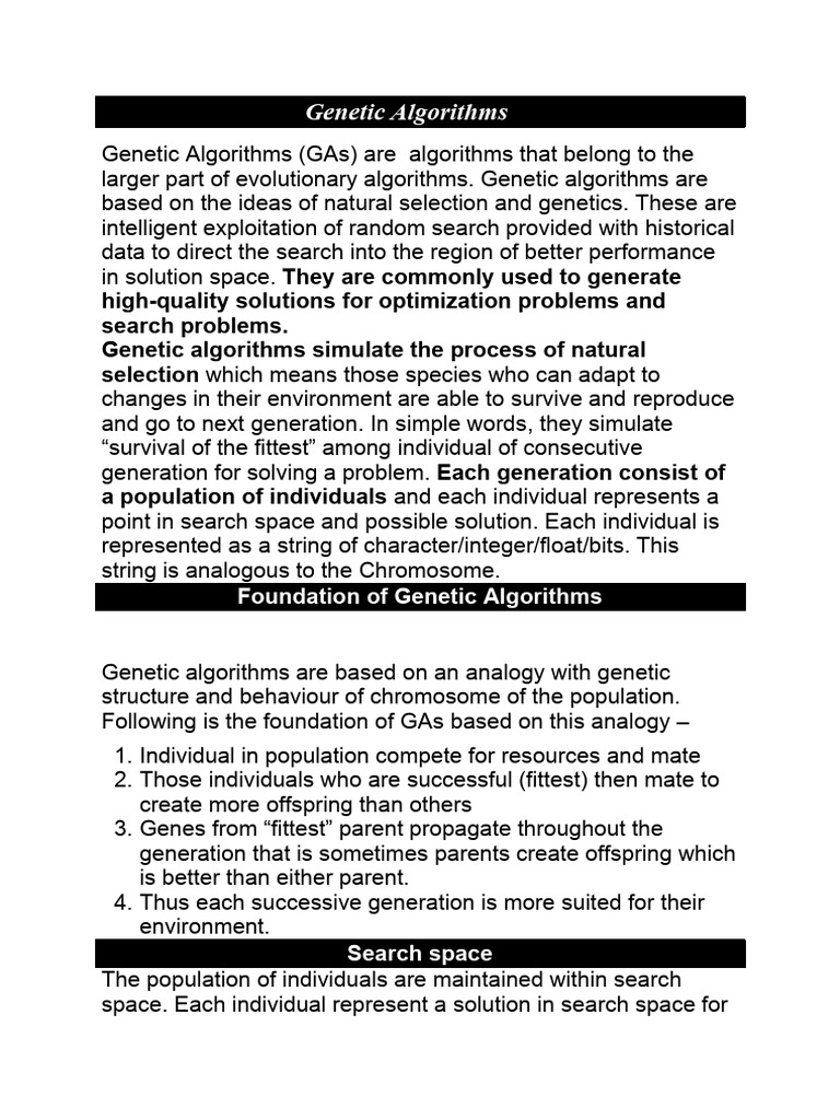 Understanding Genetic Algorithms | PDF | Genetic Algorithm | Natural ...