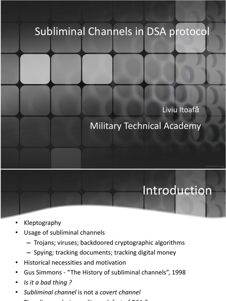 Public Cryptography ... | Channels | Subliminal Key in DSA