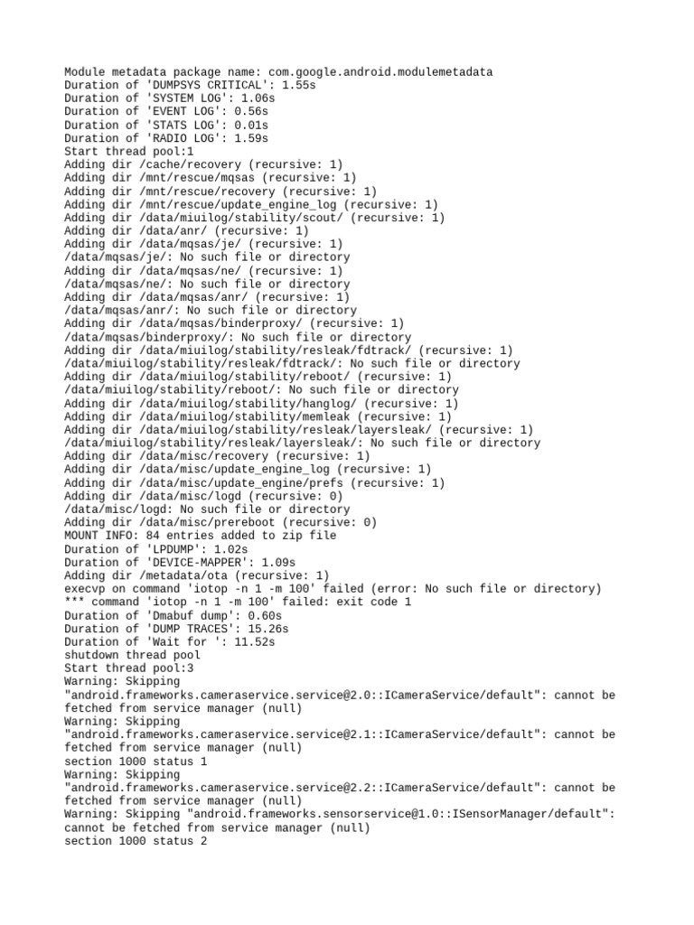 Android Module Metadata Log Analysis | PDF | Software | Computer ...