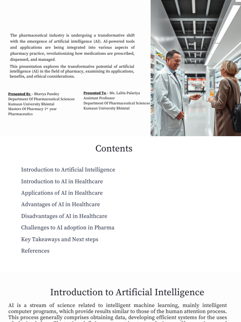 AI Transforming Pharmacy Practices | PDF | Artificial Intelligence ...