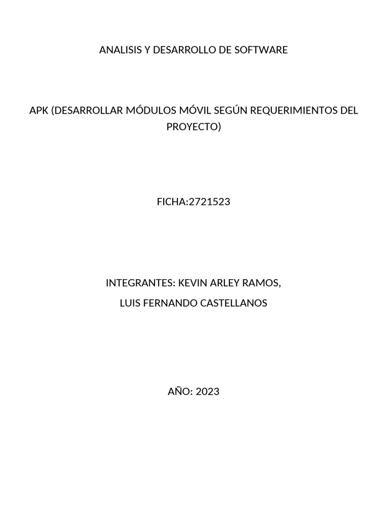 Desarrollo de Software Android y APK | PDF | Android (sistema operativo ...