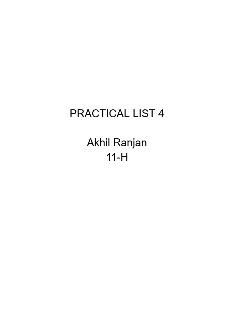 Python List Programs for Data Analysis | PDF