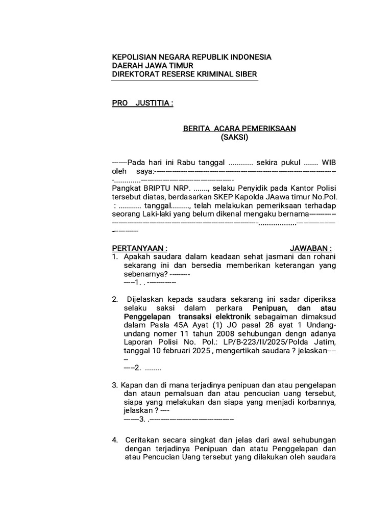 Draft BAP SAKSI | PDF