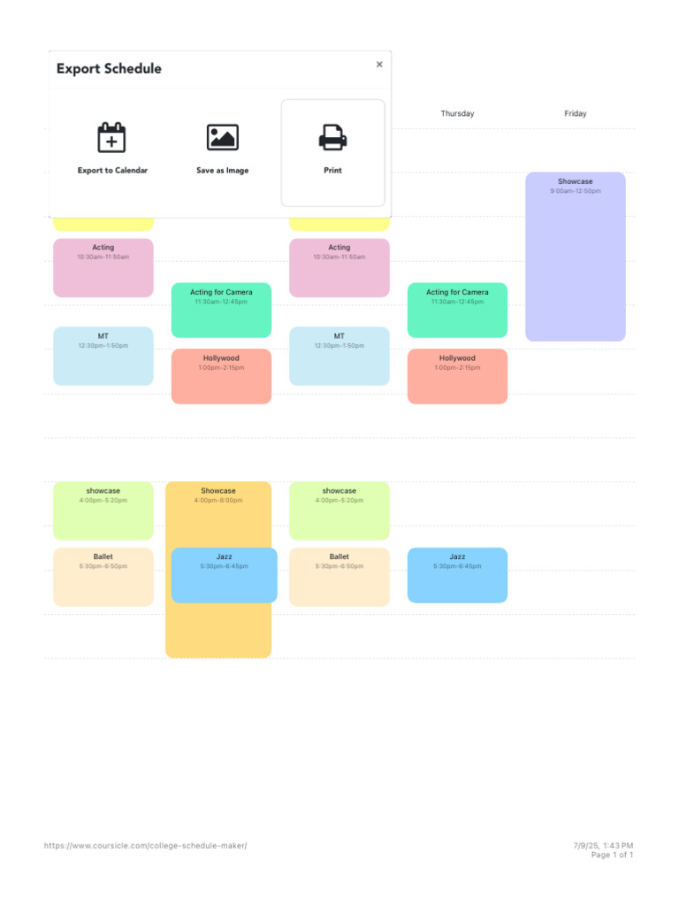 Coursicle Class Schedule Overview | PDF