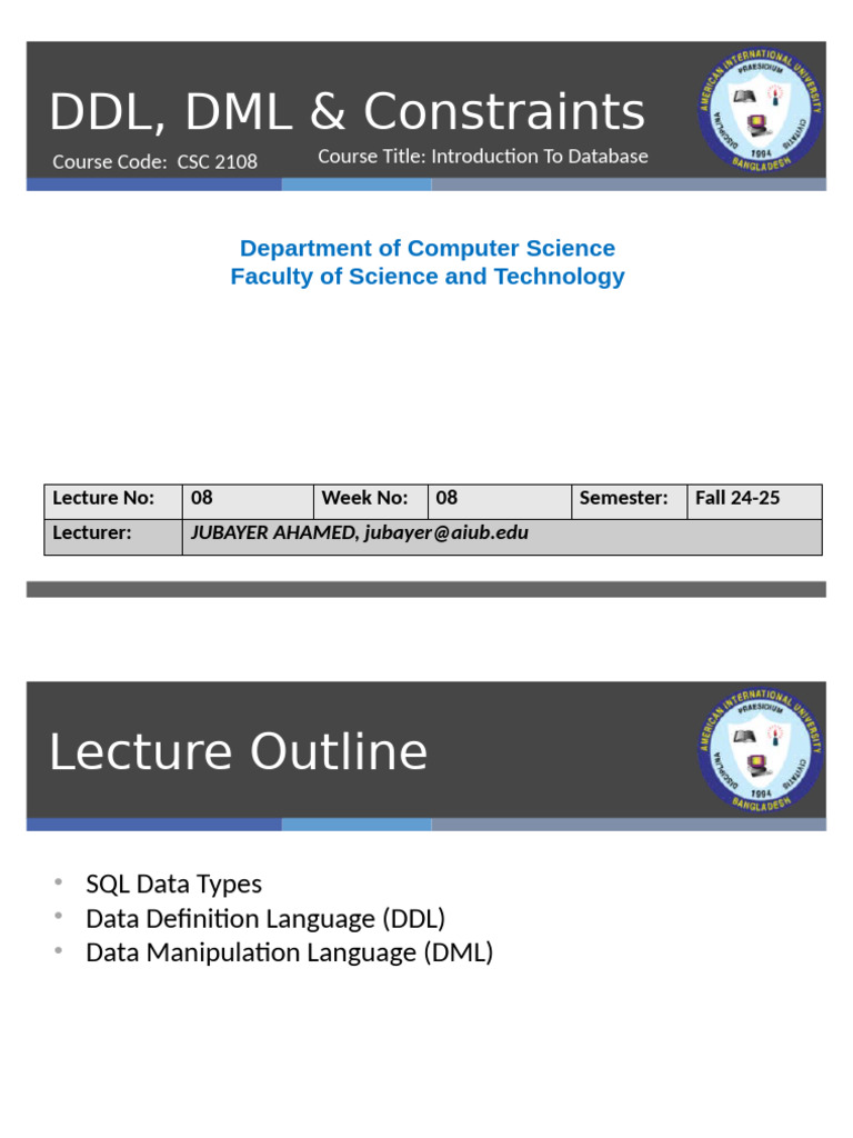 Lecture08 IDB Fall 24-25 | PDF | Table (Database) | Sql