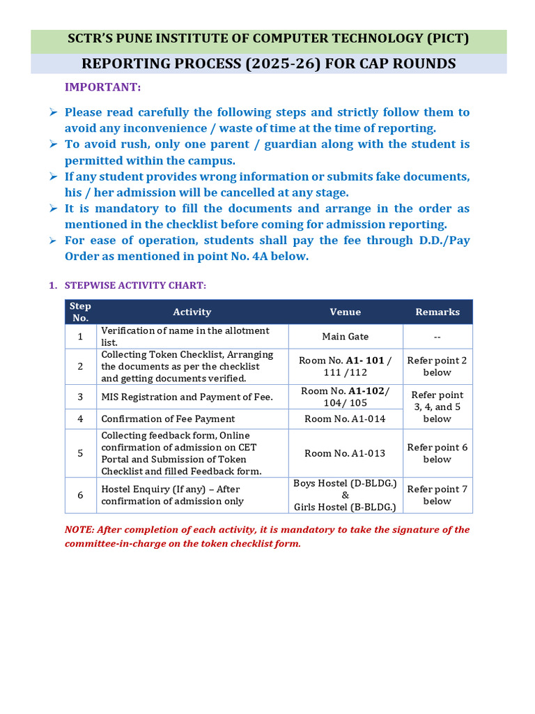 PICT Anti-Ragging Form Instructions | PDF
